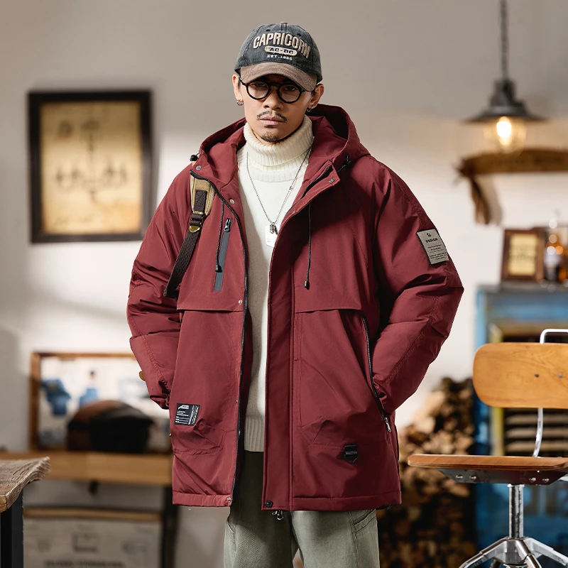 胖胖火星大码男装冬季中长款加厚棉服加肥加大宽松连帽保暖棉衣男