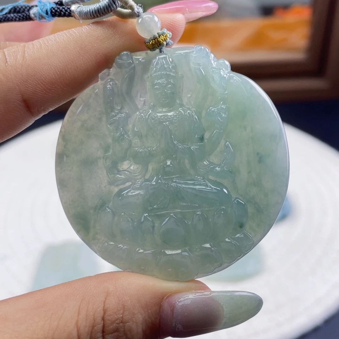翡翠裸石天然翡翠千手观音