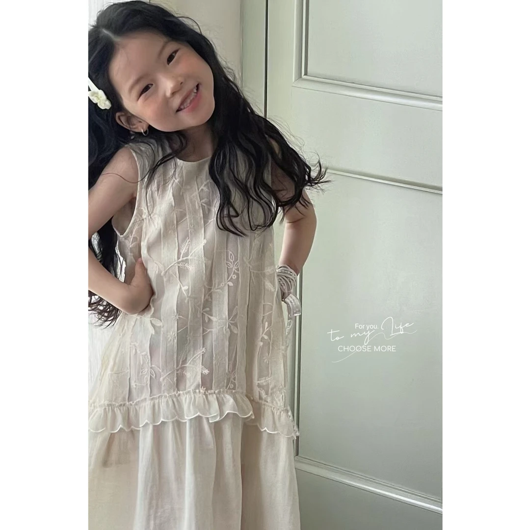 CHOOSE MORE25夏季女童立体刺绣重工连衣裙