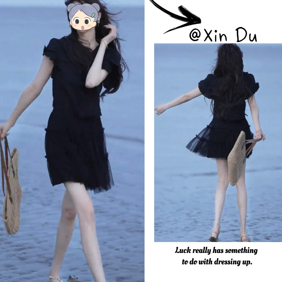 2025夏季新款时尚显瘦气质女士网红洋气两件套百搭款D21635