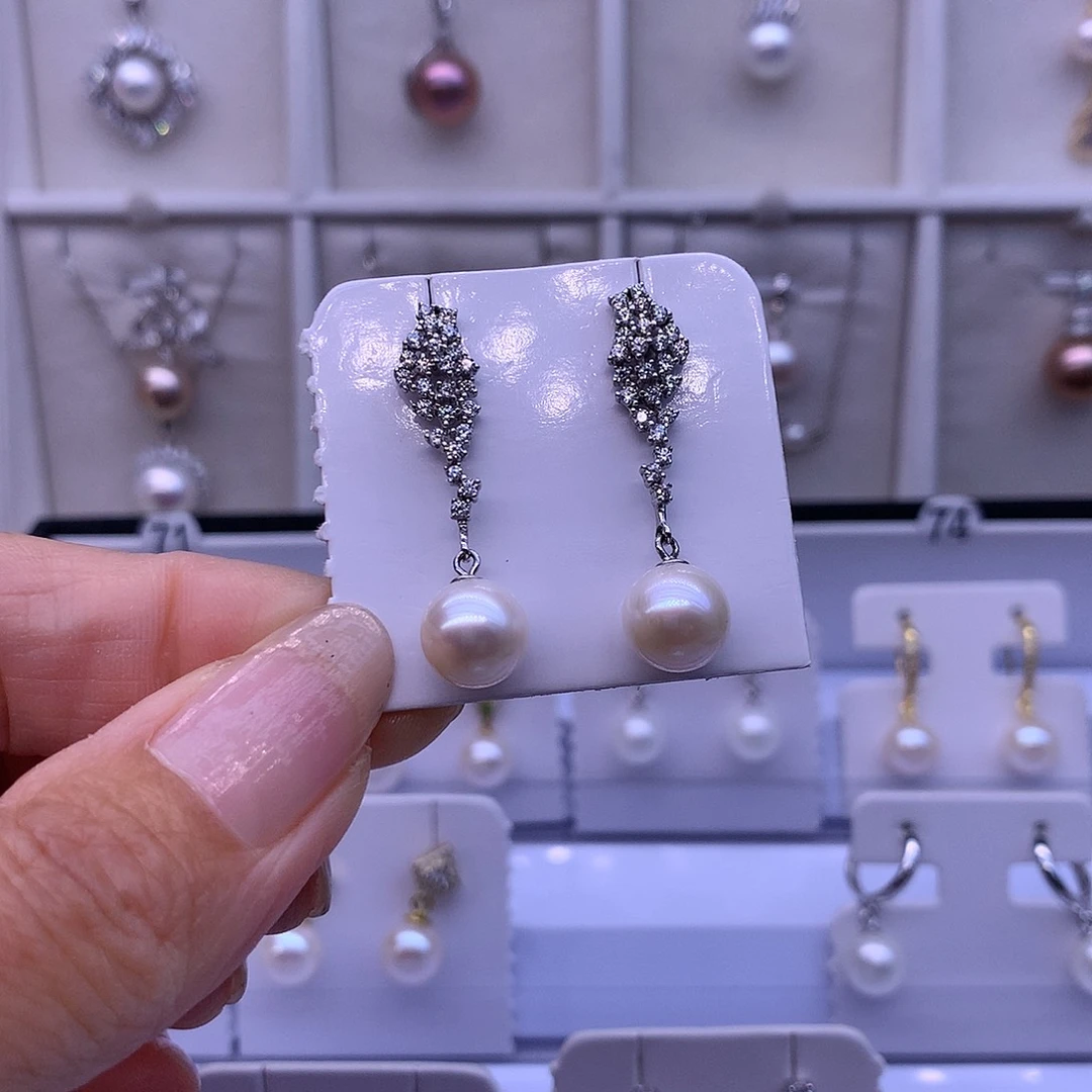 淡水珍珠耳饰合金