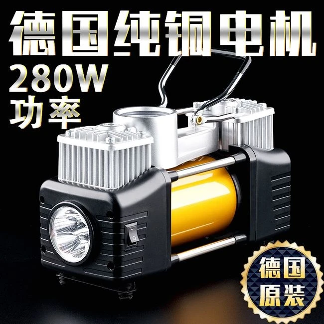 双缸汽车充气泵随车便携式车载打气泵电动小轿车轮胎打气筒