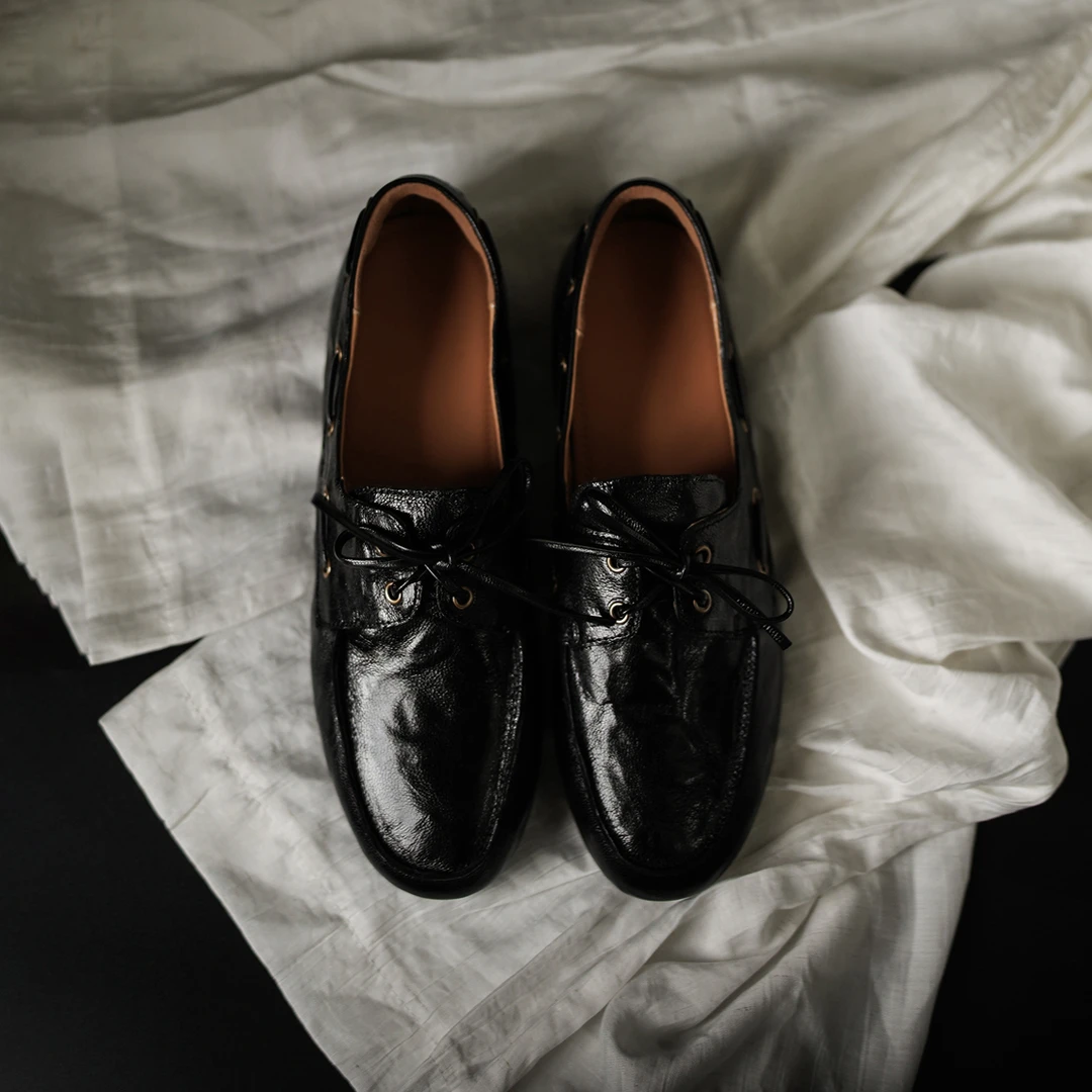 老钱风乐福鞋女款爆款2025新款巨软小羊皮轻奢气质单鞋百搭平底鞋