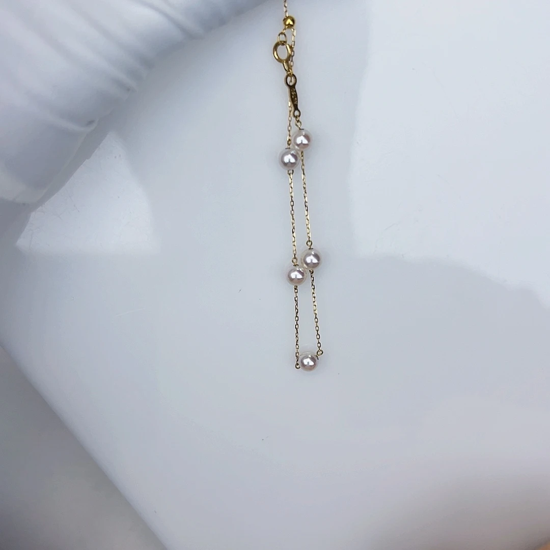 海水珍珠海水akoya设计款手链5-6mm18K金镶嵌