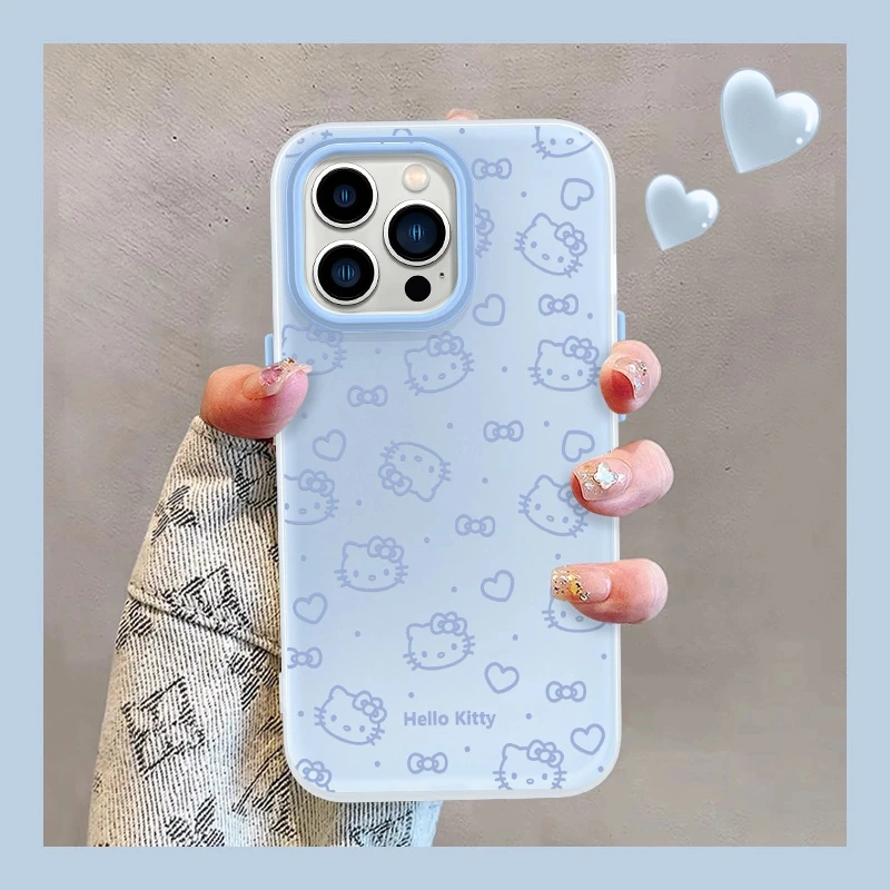 简约KT猫手机壳适用于苹果16/15/华为果冻二合一壳可爱网红女款