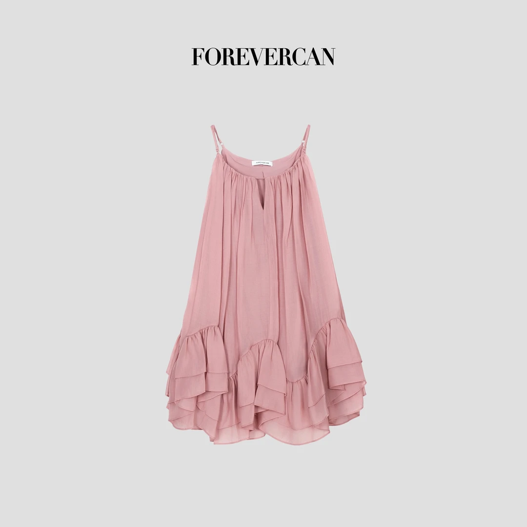FOREVERCAN“阿那亚夏日”吊带蓬蓬A摆连衣裙 SD21569