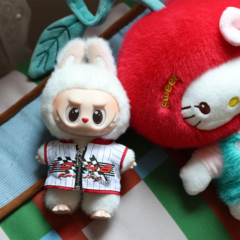 【仅衣服】拉布布labubu娃衣挂件棉花毛绒公仔娃娃衣服L025赛车服