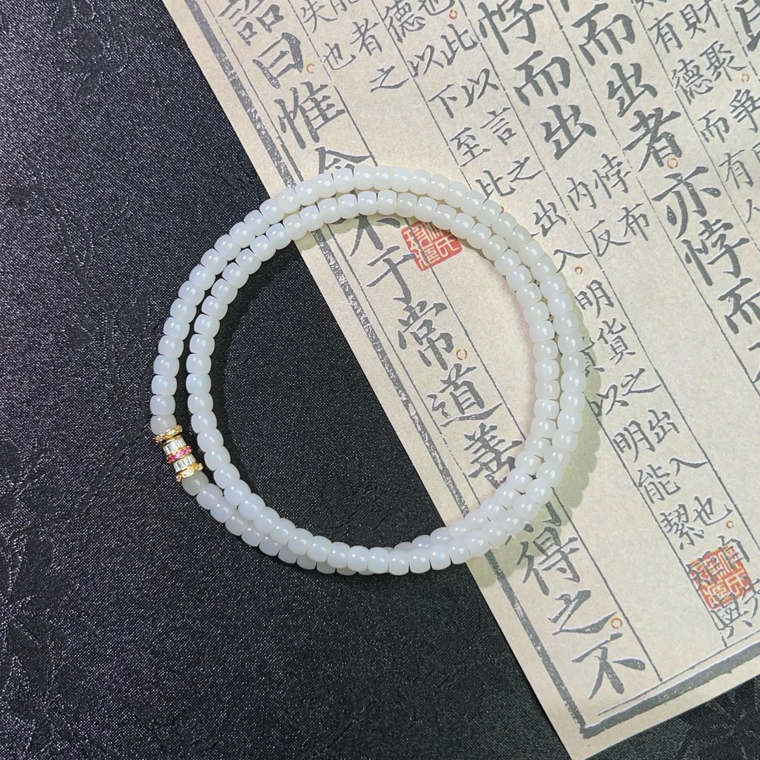 新疆白玉直切5mm项链-TD0260(多样性发货)