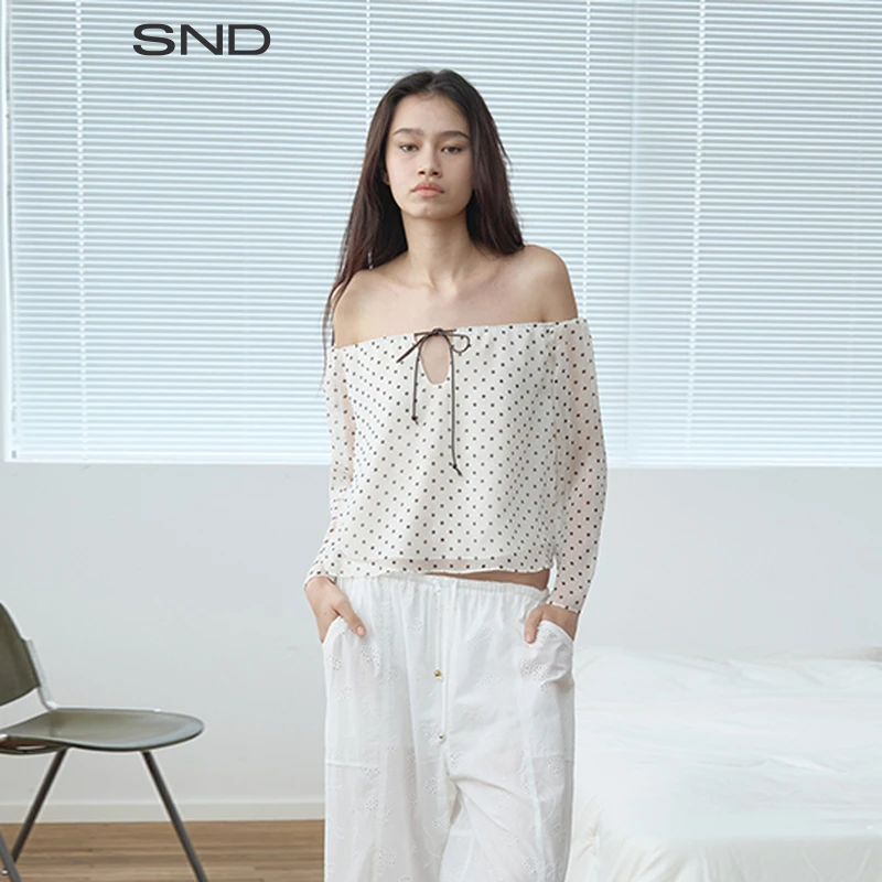 【SNDRARELY ALIKE 设计师品牌】SND SS25  波点两穿系带小A型上衣