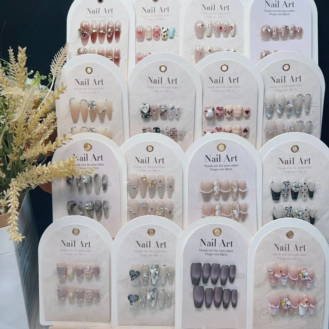 【桃玺·TX轻奢设计穿戴甲】纯手工美甲秋冬猫眼满钻贴片学生可拆卸