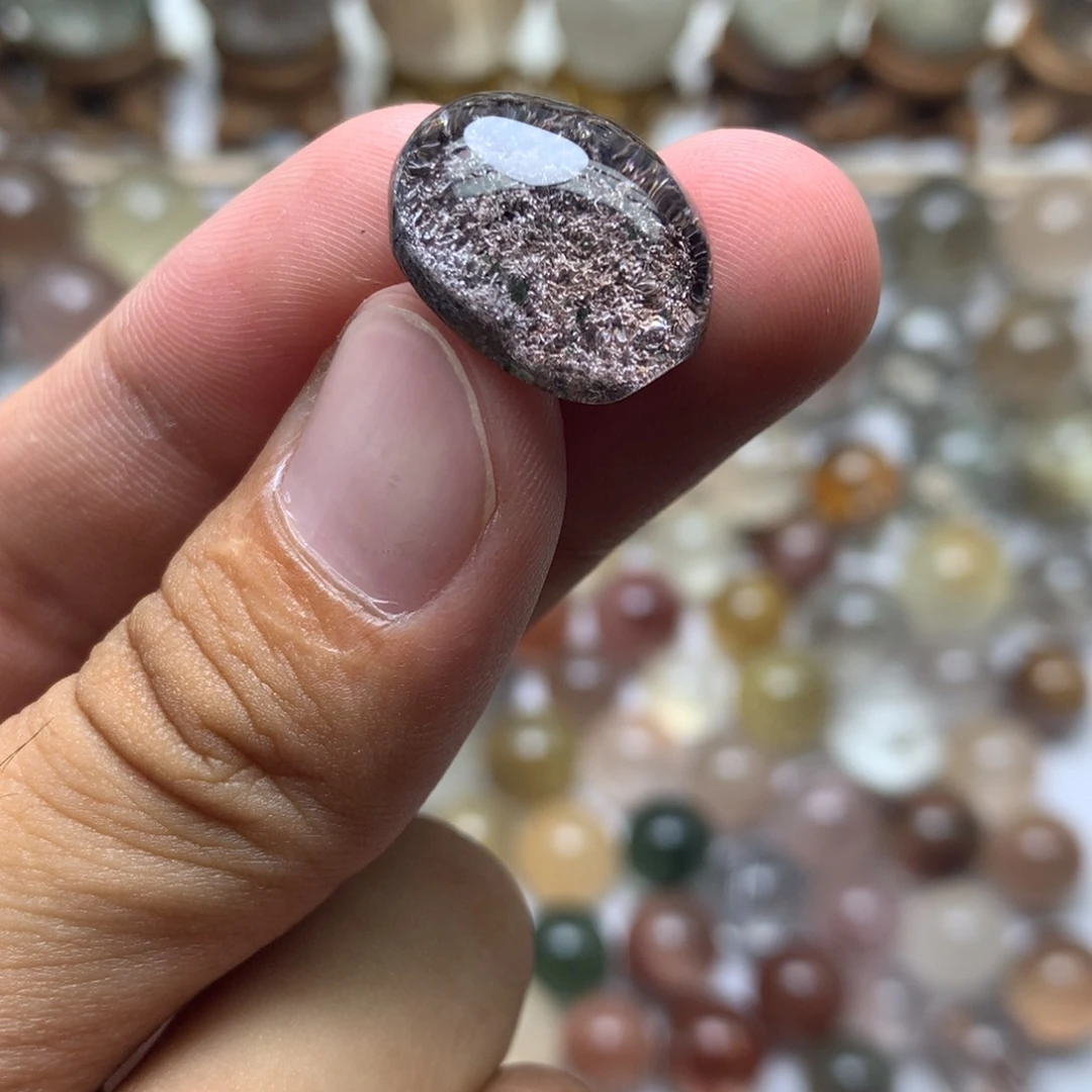 水晶珠宝半成品未镶嵌幽灵蛋面