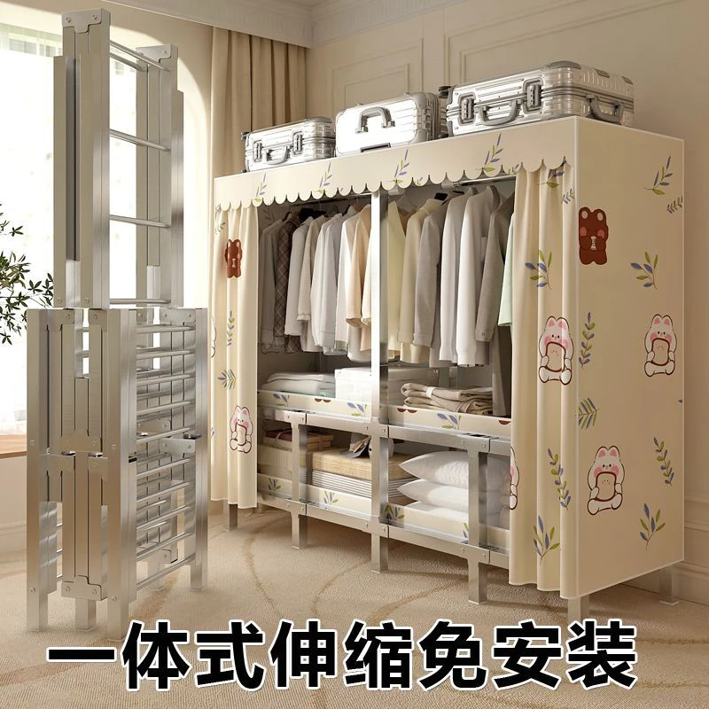 【真正免安装】简易布衣柜家用宿舍多层折叠卧室衣橱出租房收纳柜