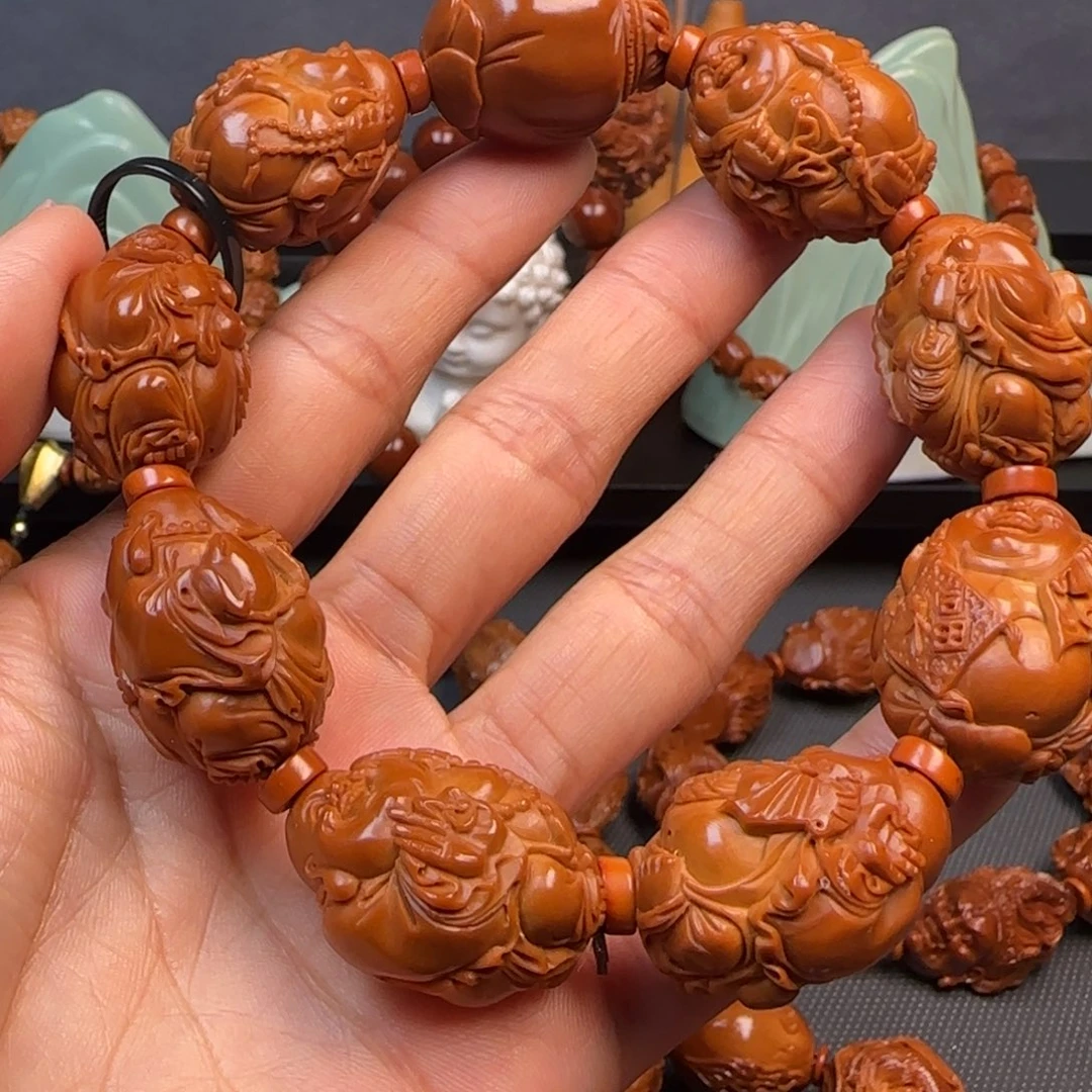 下***页手串橄榄核油核八宝弥勒