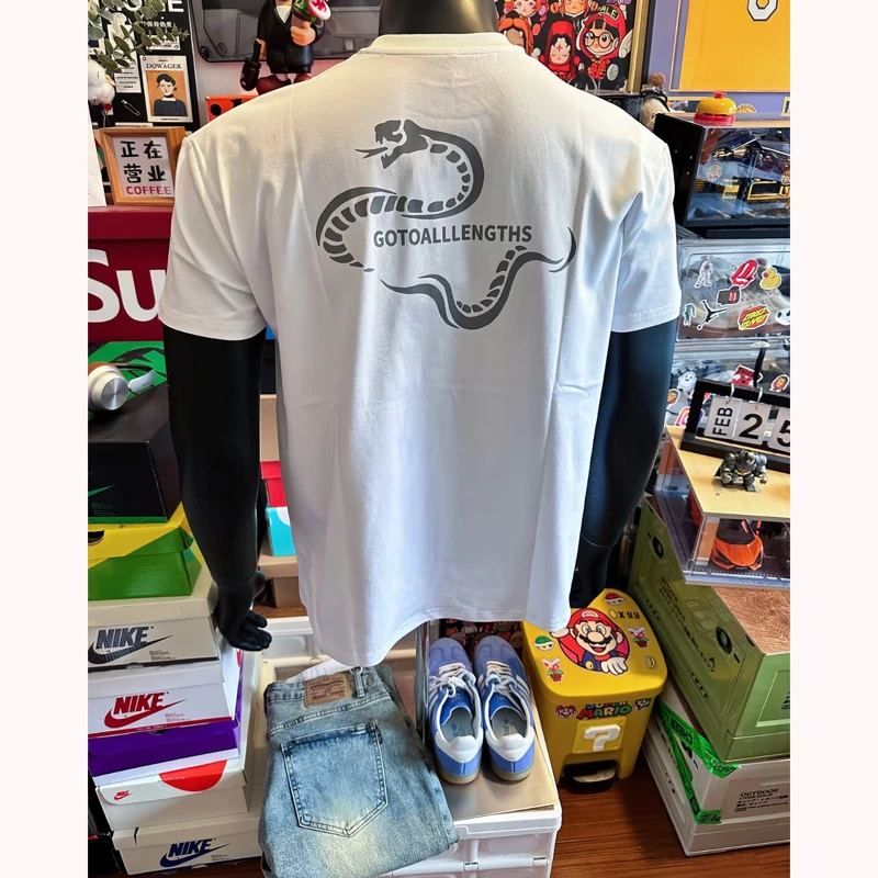 美式短袖2025蛇年限定T恤索罗娜面料反光银印花运动弹力上衣