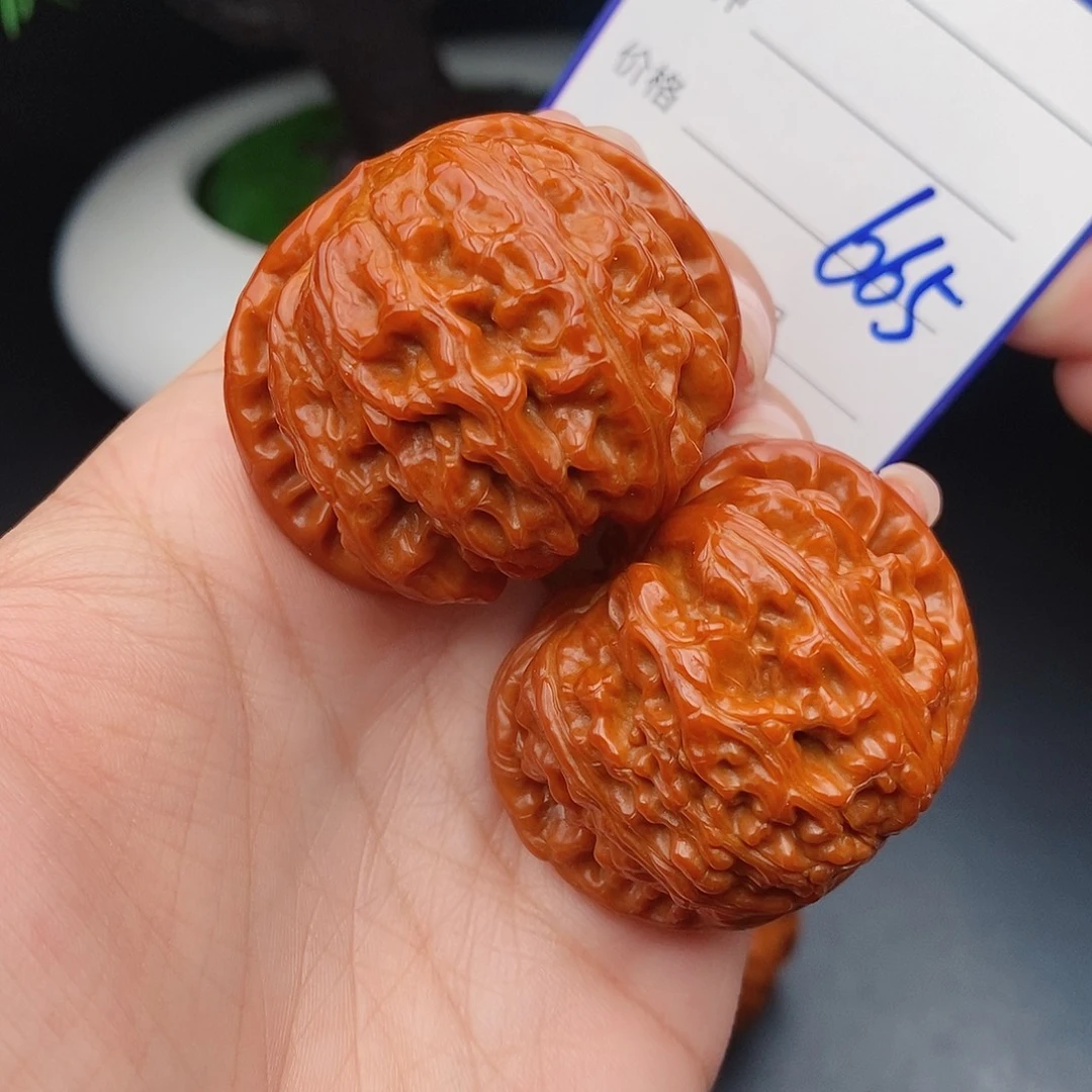把件文玩核桃43球白665