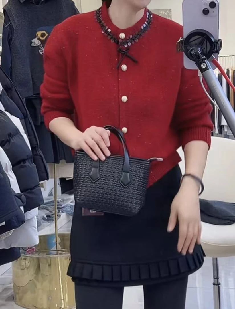 2150冬季韩版百搭开衫针织衫（衣长56CM左右）