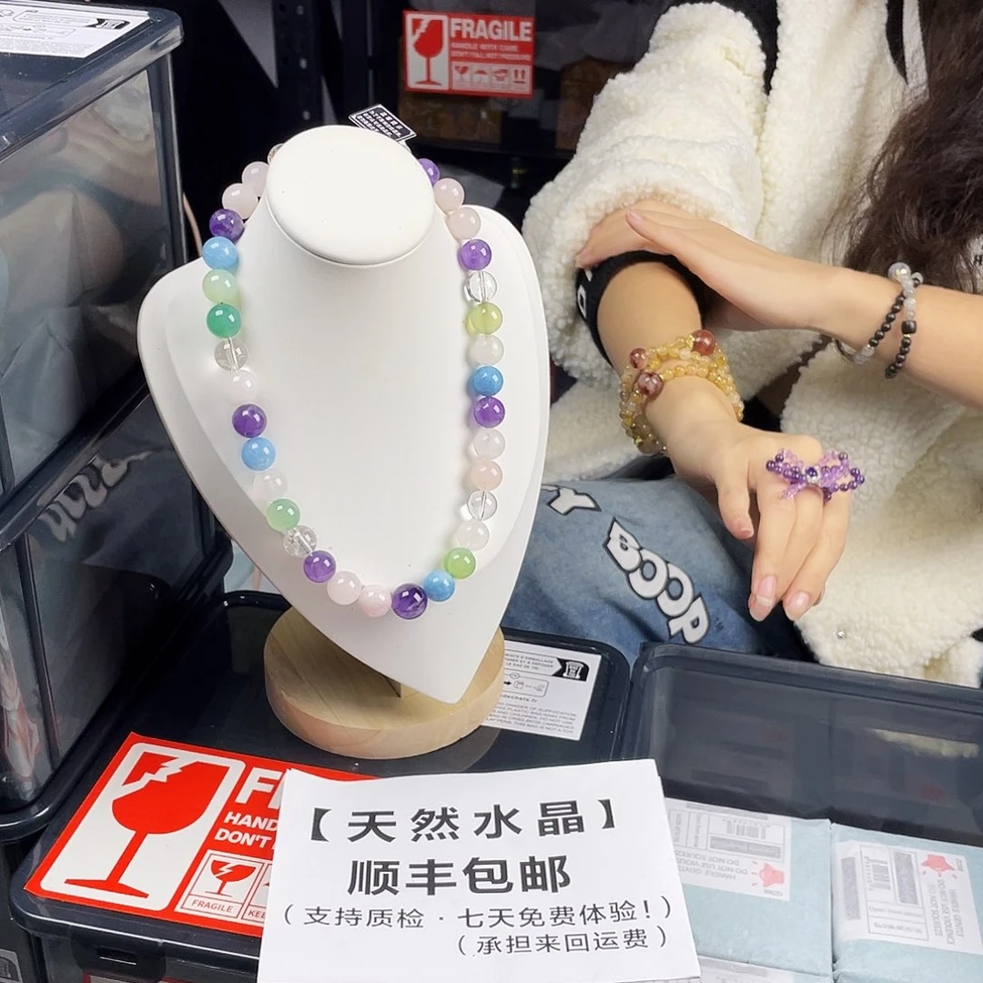 手串水晶银S925镀金镶嵌