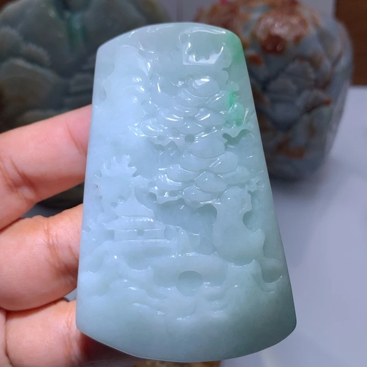 翡翠未镶嵌颈饰保真天然A货翡翠