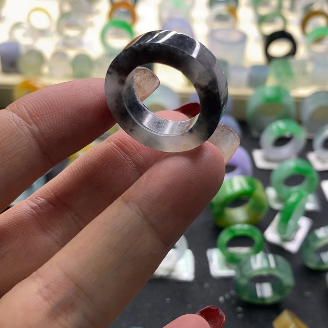 定制翡翠未镶嵌翡翠戒指15-16