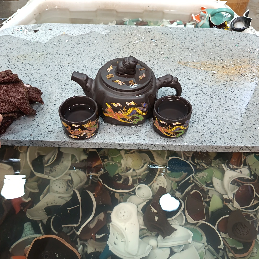 龙凤呈祥遇热变色四方凤鸣壶330cc一壶两杯    CCC