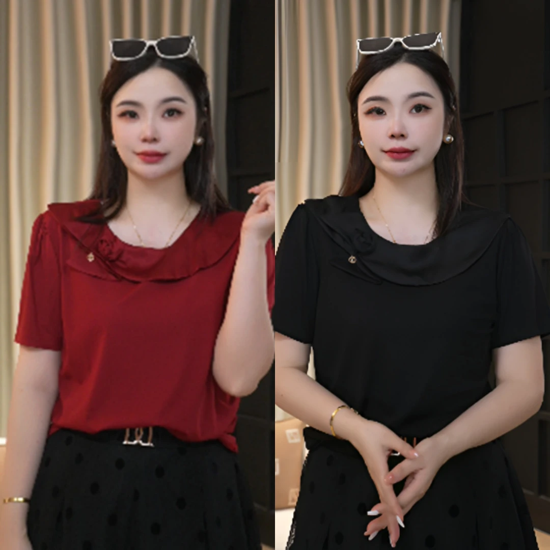 feinina/菲尼娜大码女装2025夏季新品显瘦遮肚子百搭上衣女13872