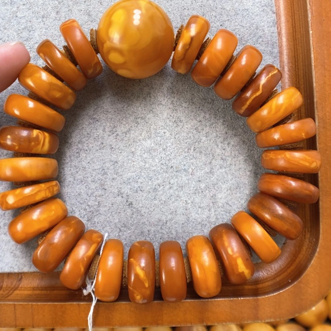 蜜蜡手串未镶嵌哎*歪蜜蜡手串