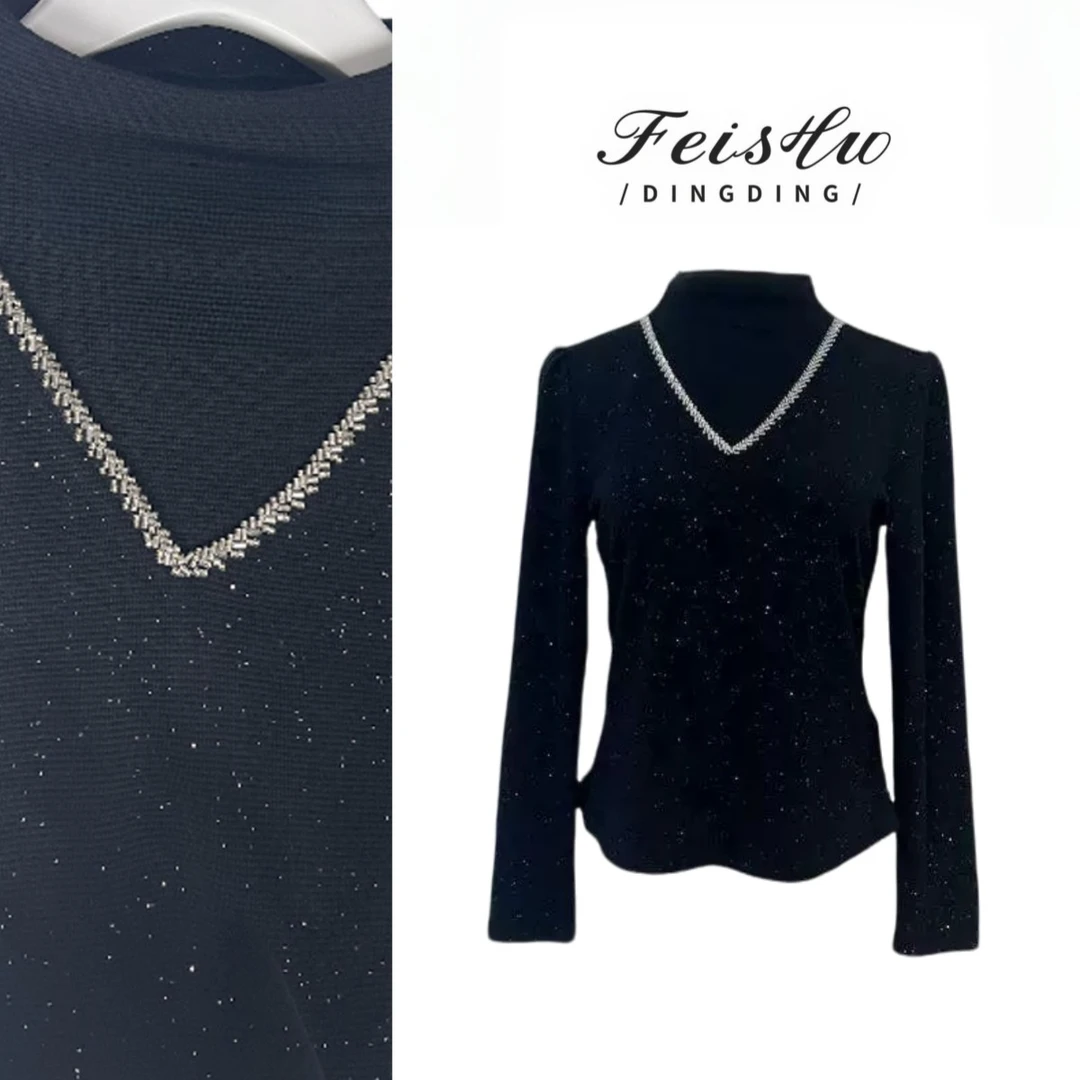 S610长袖打底衫春秋韩版通勤上衣针织设计师轻奢时尚