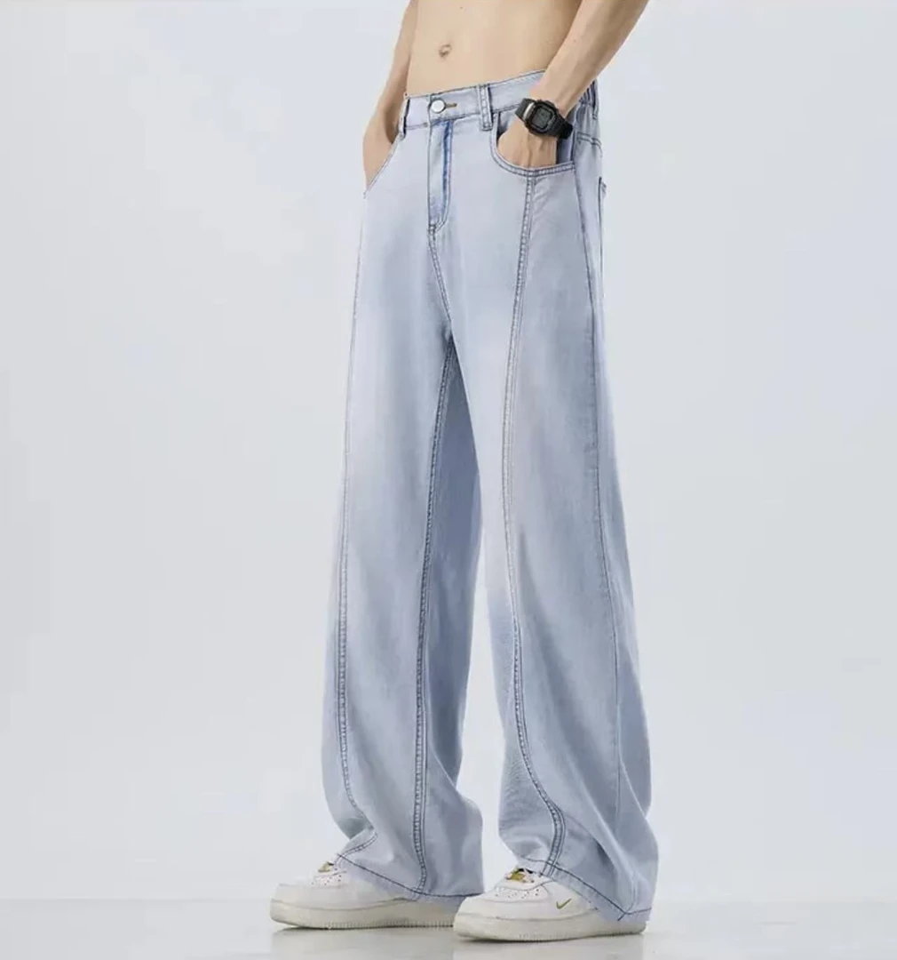 【莱塞尔】薄款夏季男长裤莱塞尔牛仔裤直筒裤休闲风微宽松