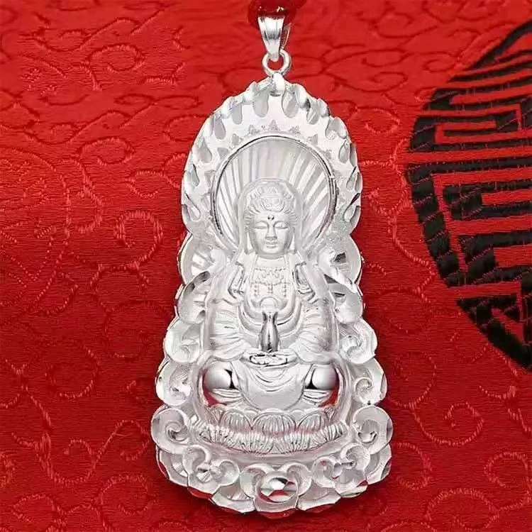 【香港ZHOUFU】典藏款重工精雕火焰观音臻品限定款吊坠-无礼盒