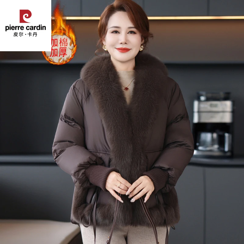 皮尔卡丹时尚妈妈冬装棉服高贵中老年女冬季加棉加厚保暖外套洋气
