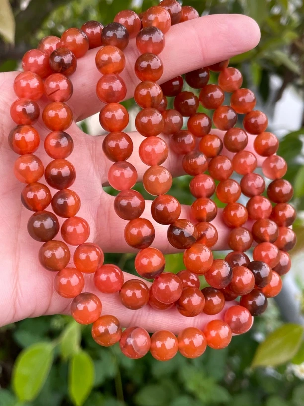 精品南红9mm108佛珠手串项链，特色红黑料，非常漂亮