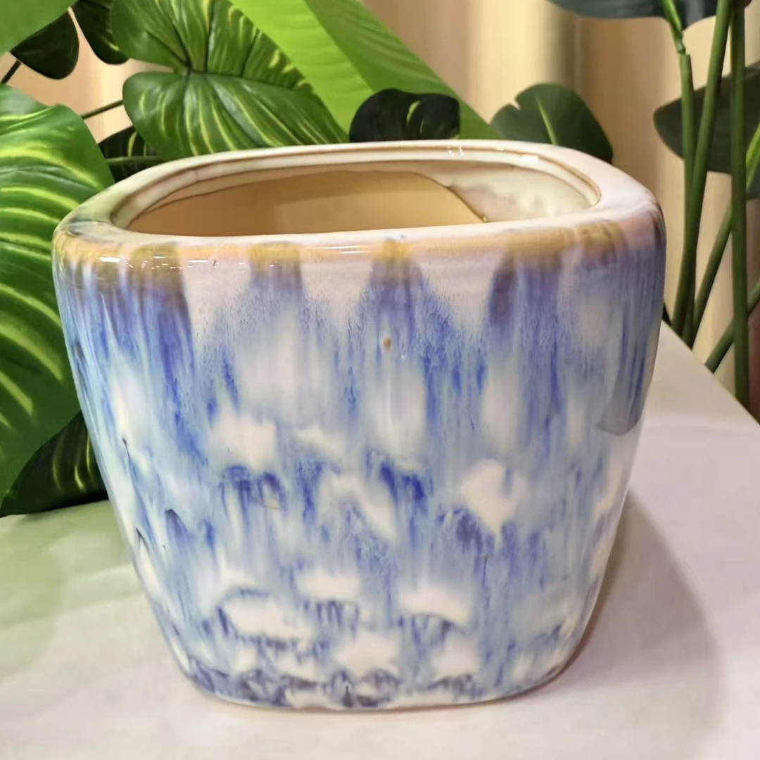 高14口17高颜值北欧风带托盘花盆适合兰花蝴蝶兰等多种绿植家用