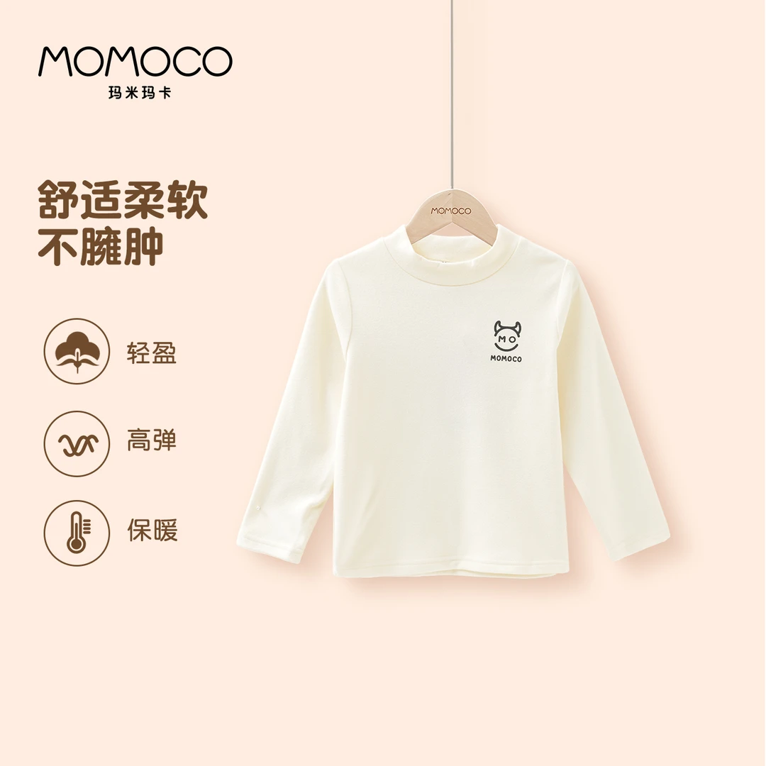 MOMOCO/玛米玛卡秋冬男童打底衫德绒长袖T恤时尚休闲77430239019