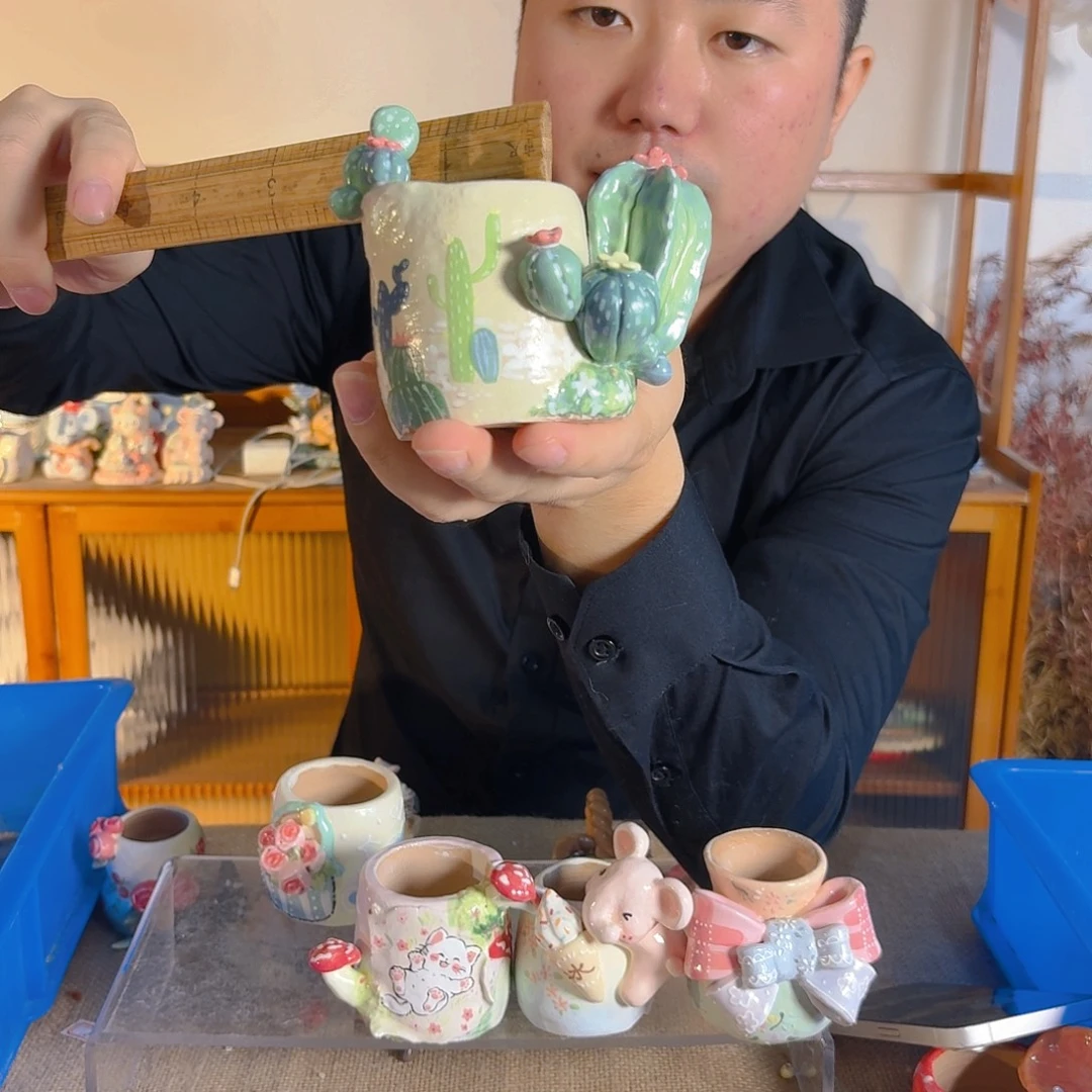 老梧家的手工多肉花盆