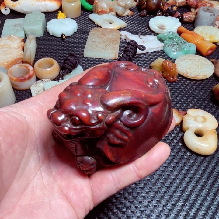 滴血莲花菩提把件扮**虎