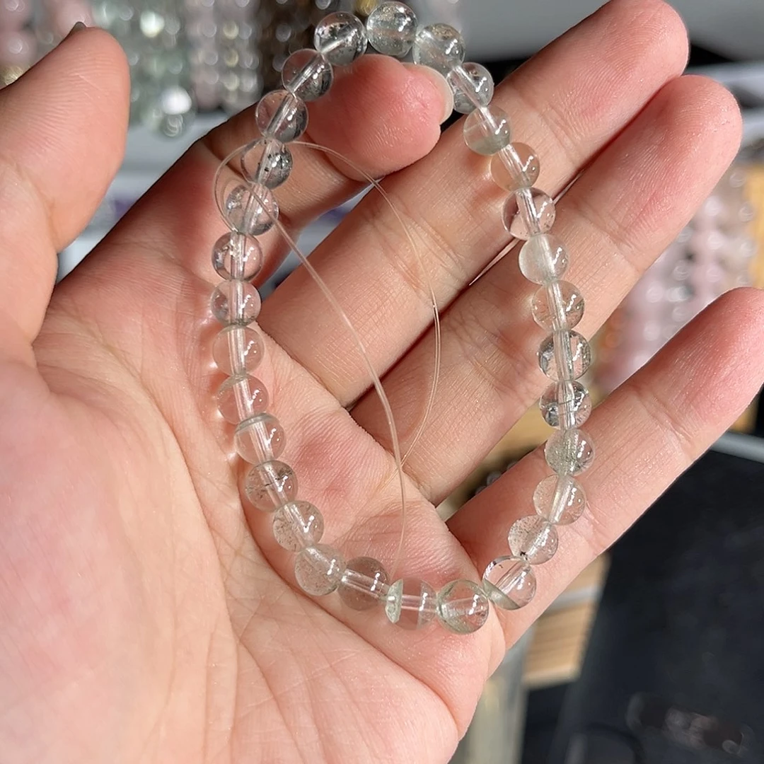 玛瑙/玉髓手串未镶嵌6mm绿幽灵