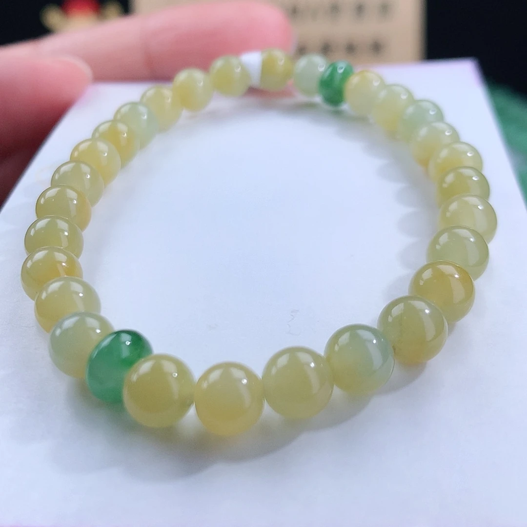 翡翠手链未镶嵌卡6.5mm