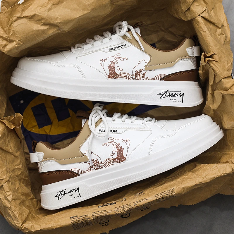 男鞋2025新款秋季潮流百搭休闲防滑防水平底板鞋男士运动小白潮鞋