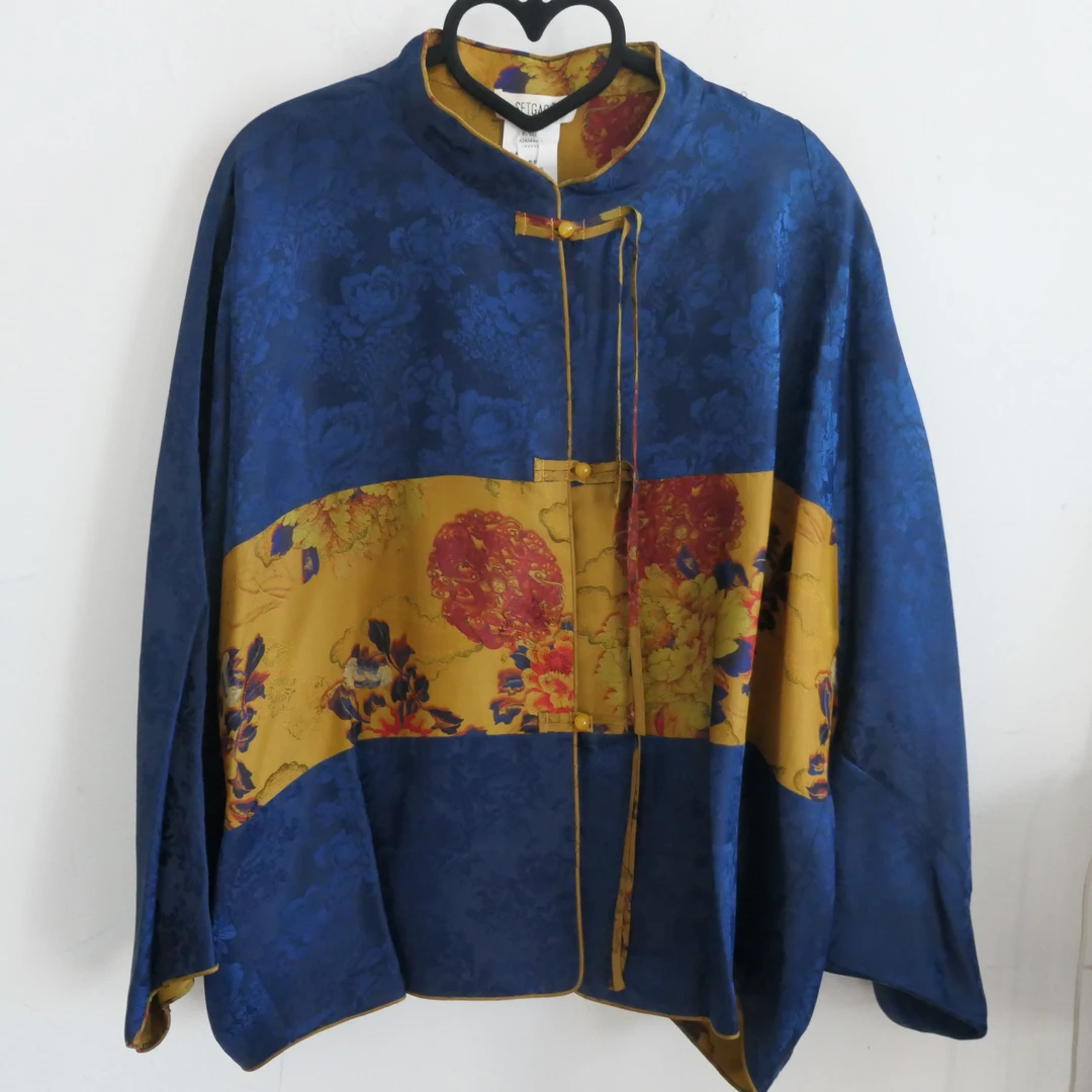 MH-H280640G香云纱双面穿黄花外套