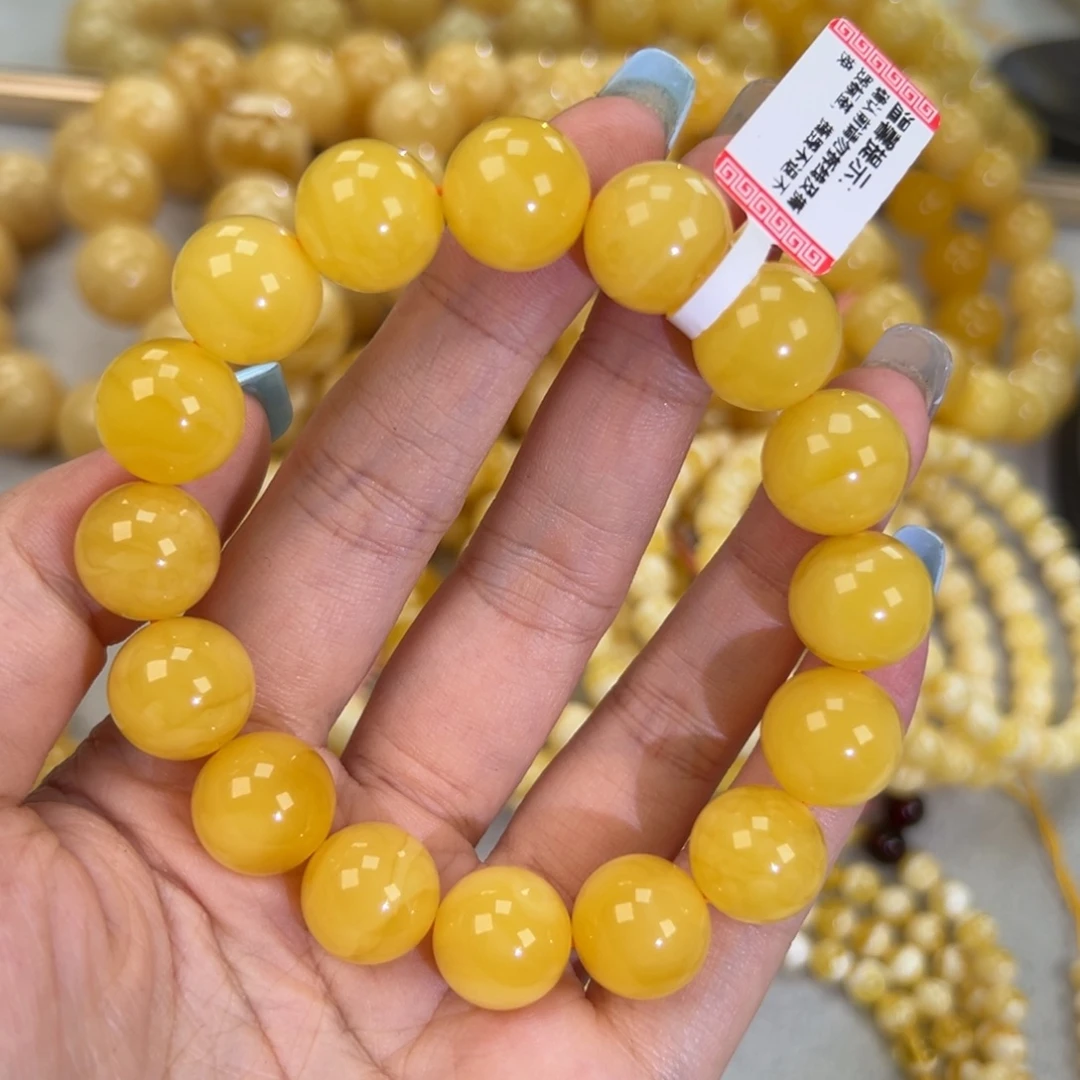 琥珀未镶嵌手链23.4焦皮