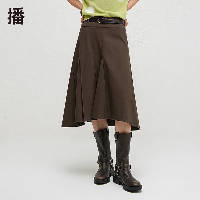 【达人专属】播宽边系带腰头半身裙BDR3BD1829