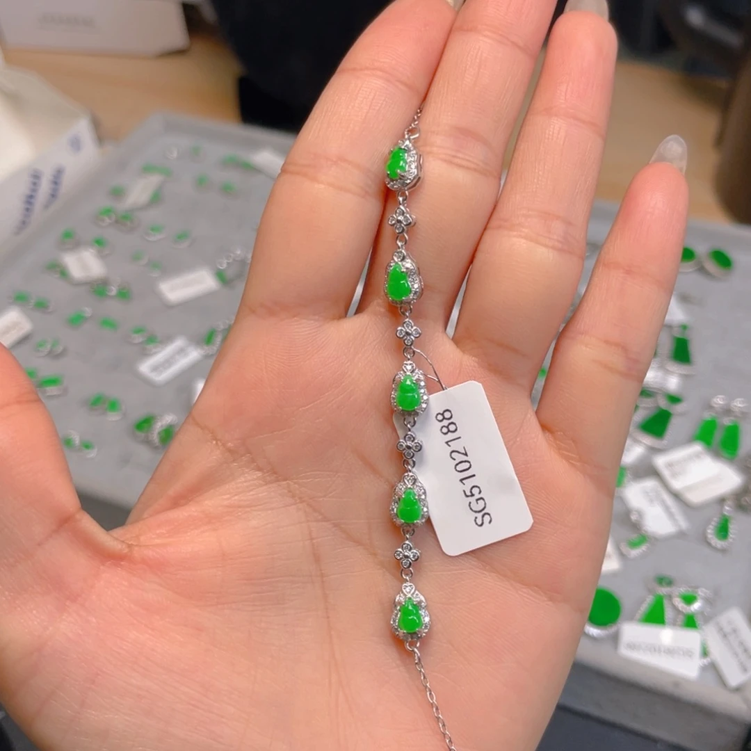 翡翠银S925镶嵌挂件