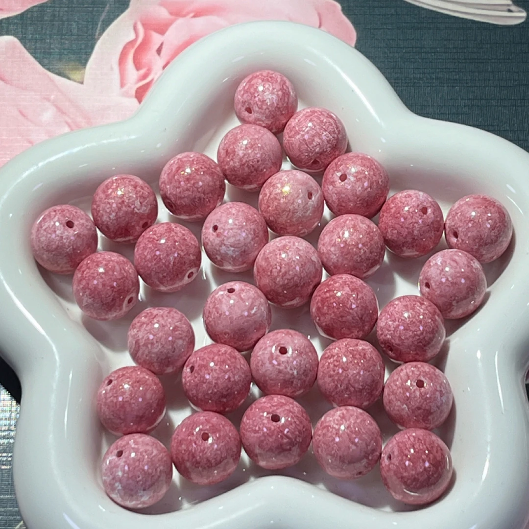 【定制卡8油画】彩色琉璃串珠diy手工制作配件摆件蓝色时尚
