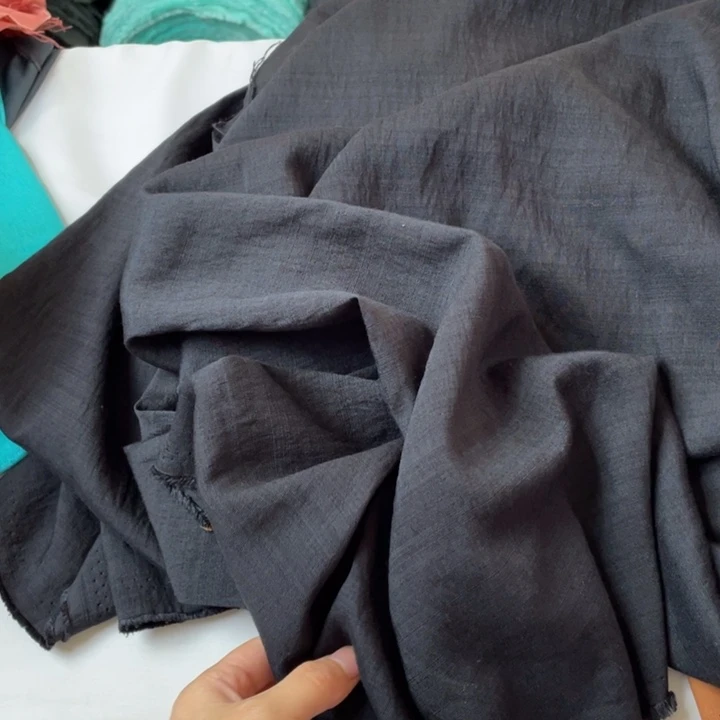 天丝（莱赛尔纤维）黑色棉麻2米