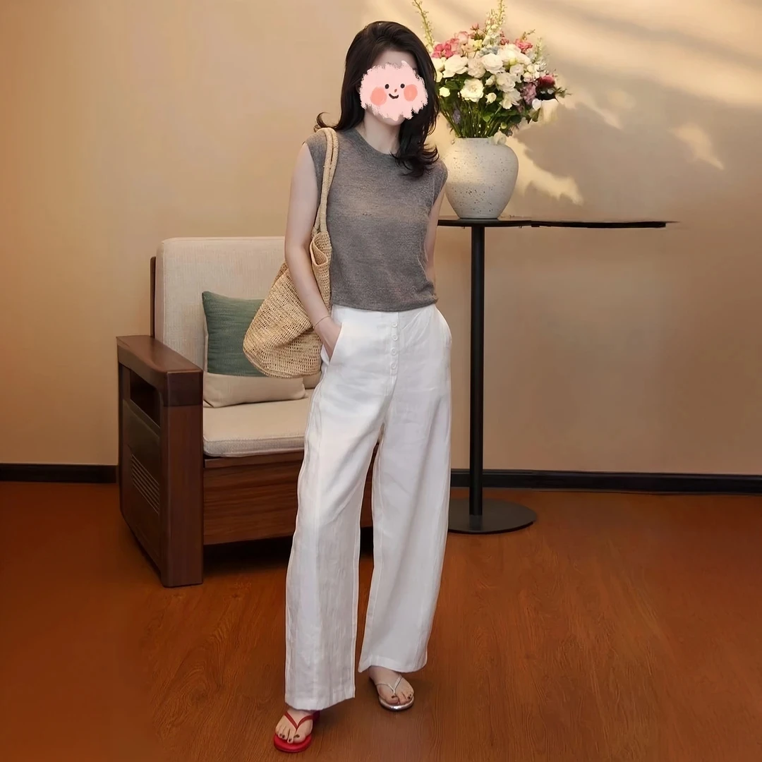 【超凉麻皱感棉】2025年夏季新款时尚减龄显瘦【若隐若现会呼吸的裤】