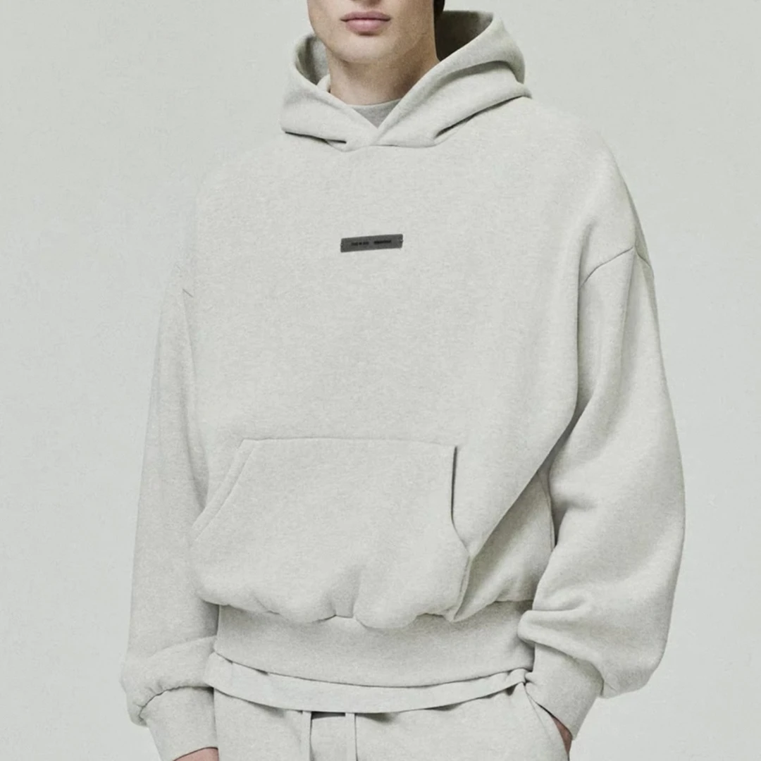 竞拍！Essentials 25款【麦岩灰-S码】字母logo连帽卫衣oversize街潮