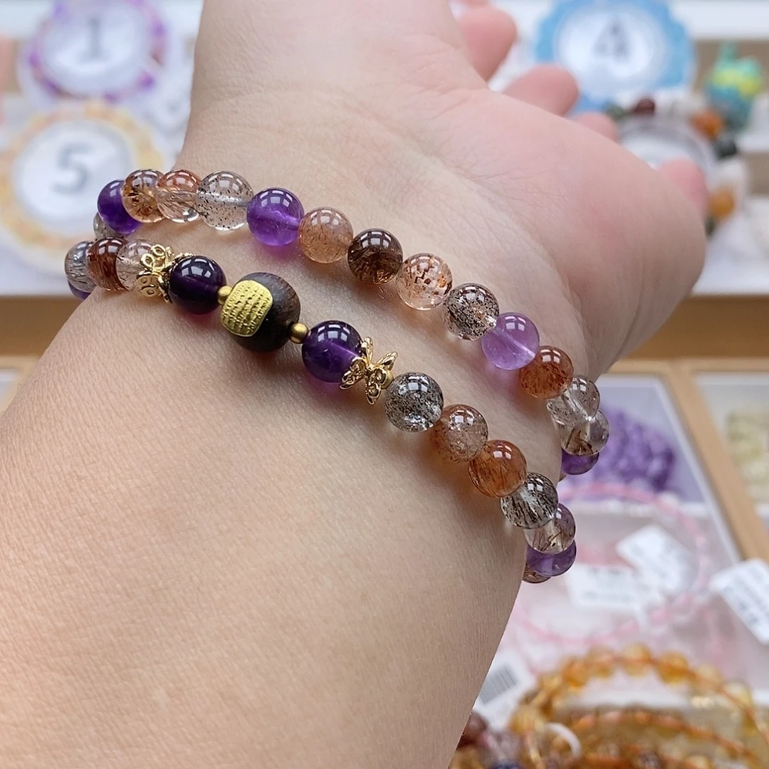 水晶未镶嵌手链超七水晶