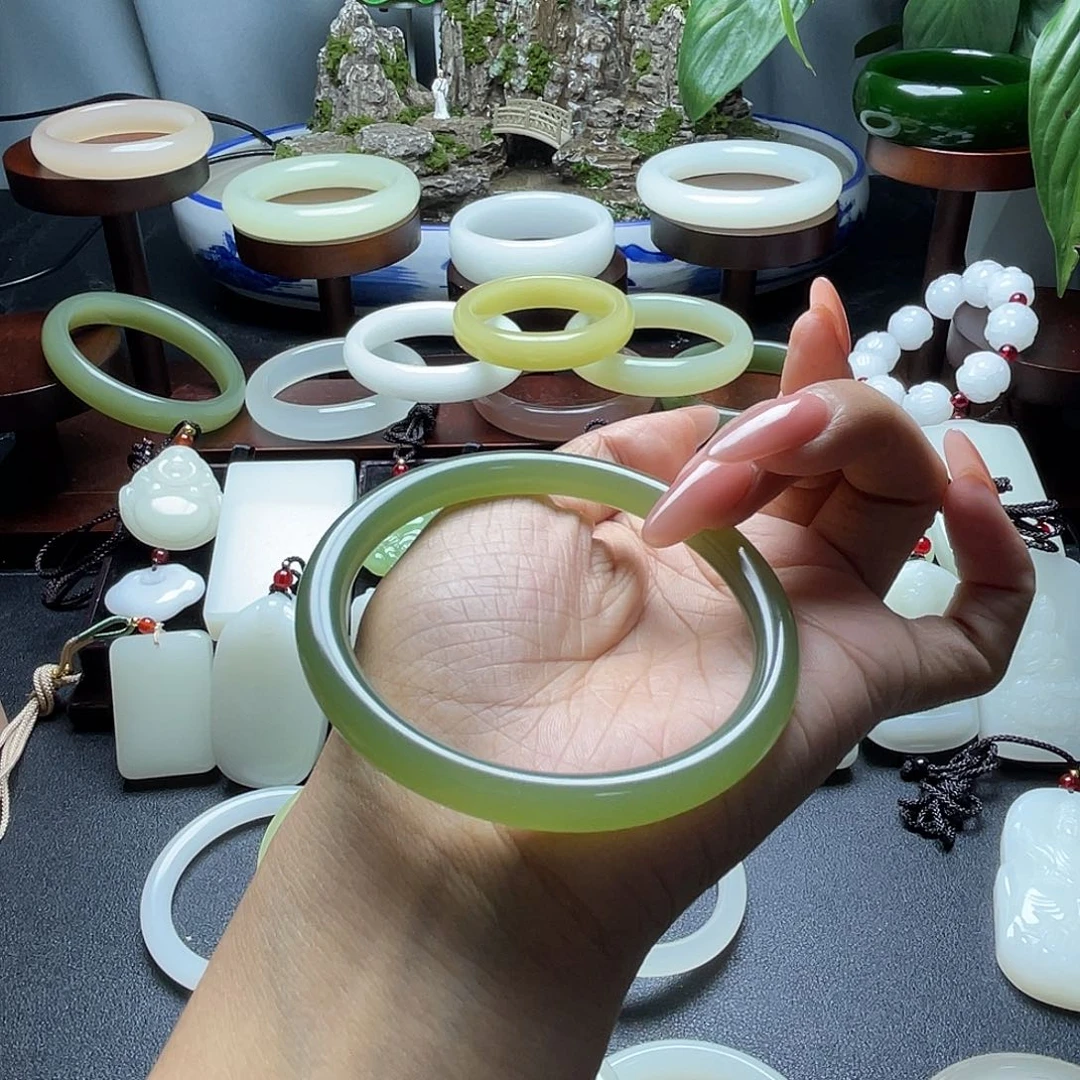 鑫***悦63➕圈口叮当手镯湖水绿