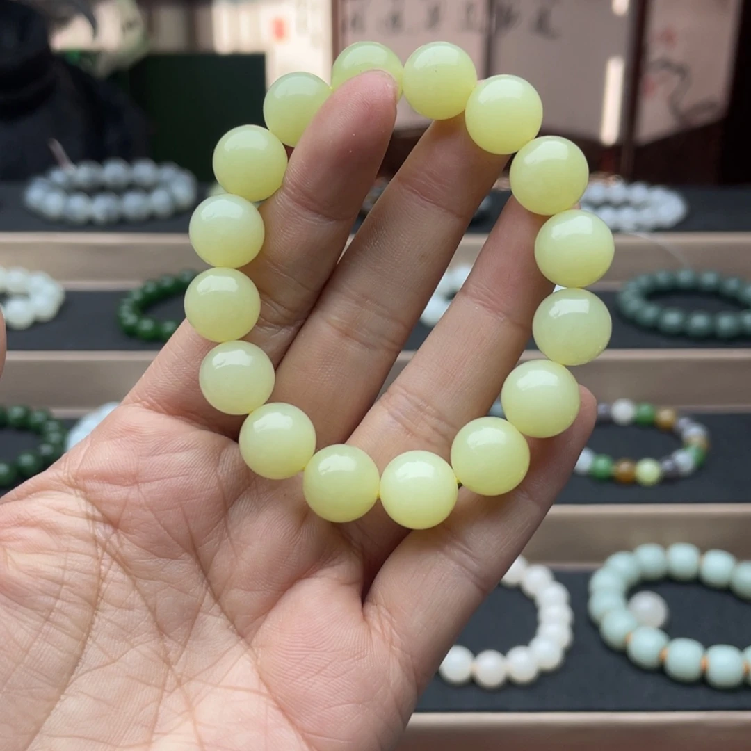 和田玉手链未镶嵌卡12