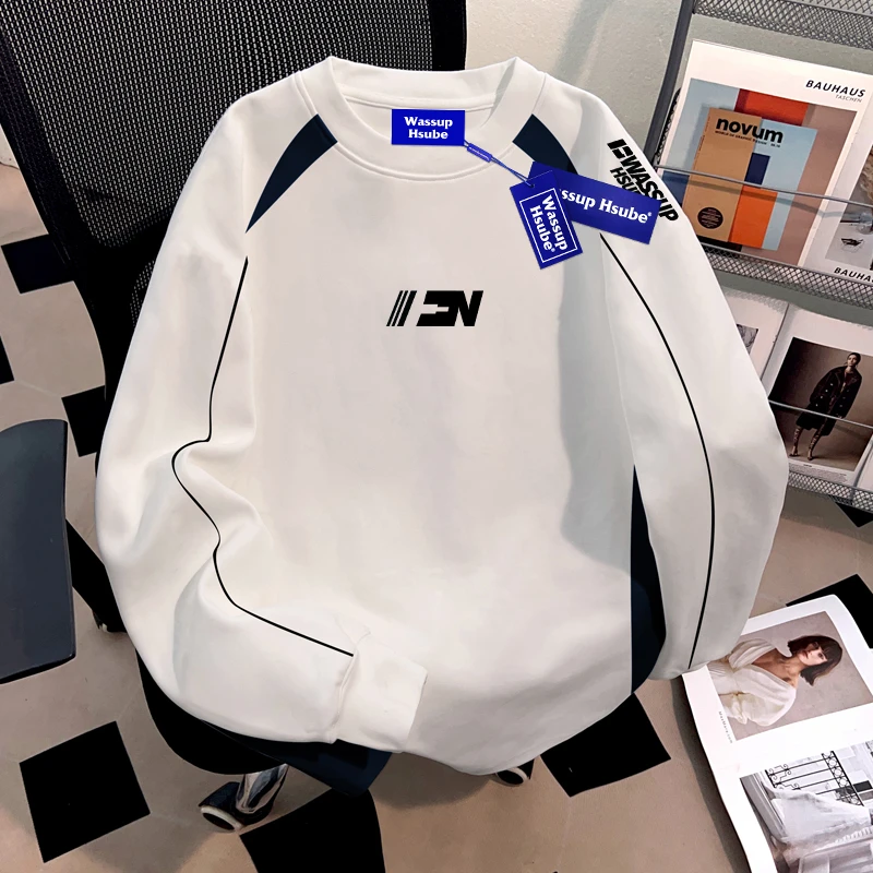WASSUP HSUBE设计感国潮牌重磅长袖T恤男士潮酷宽松上衣oversize